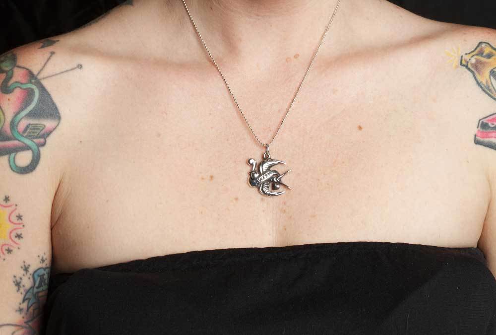 Femme Metale Sweet Swallow Fine Silver Pendant