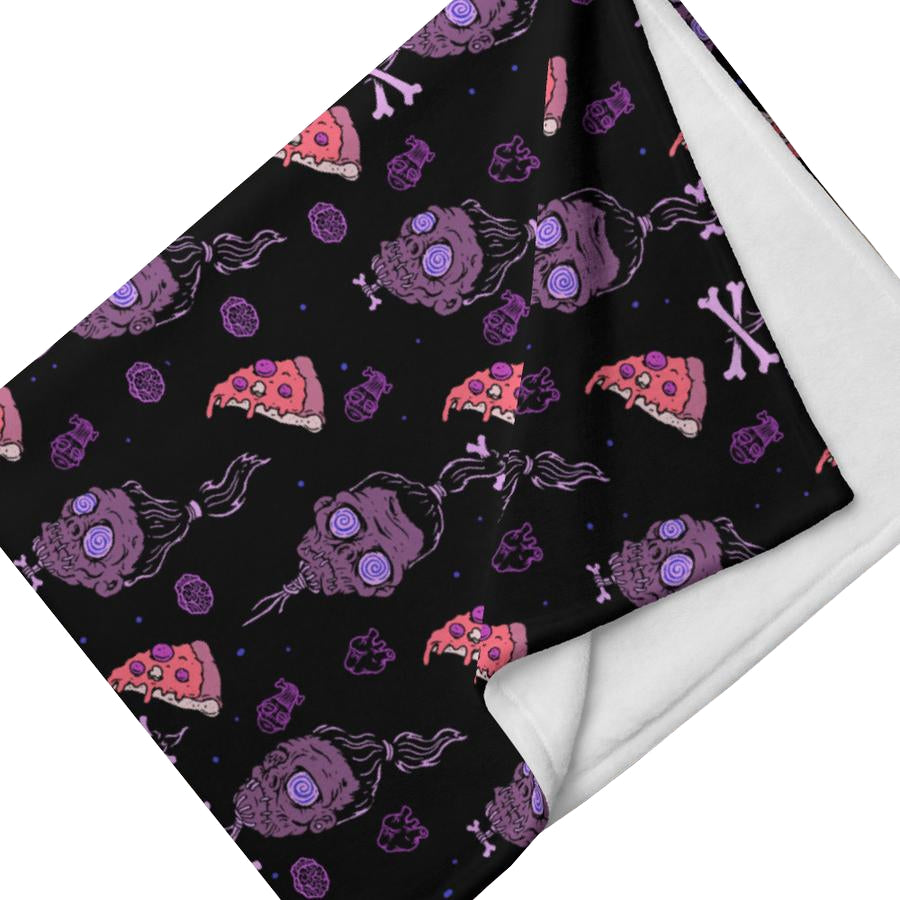 Murder Apparel Horror Movies And Pizza Throw Blanket