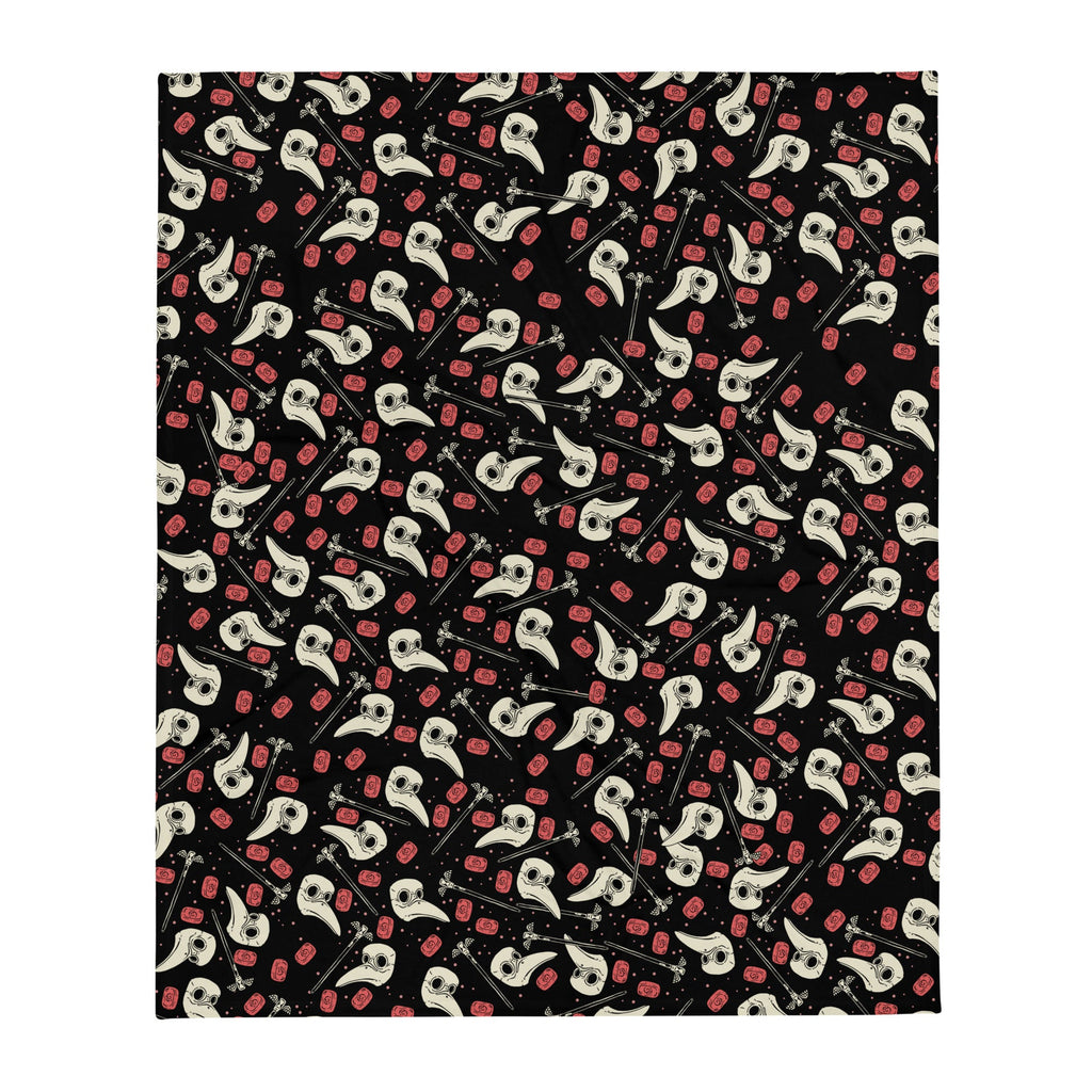 Murder Apparel Plague Doctor Throw Blanket