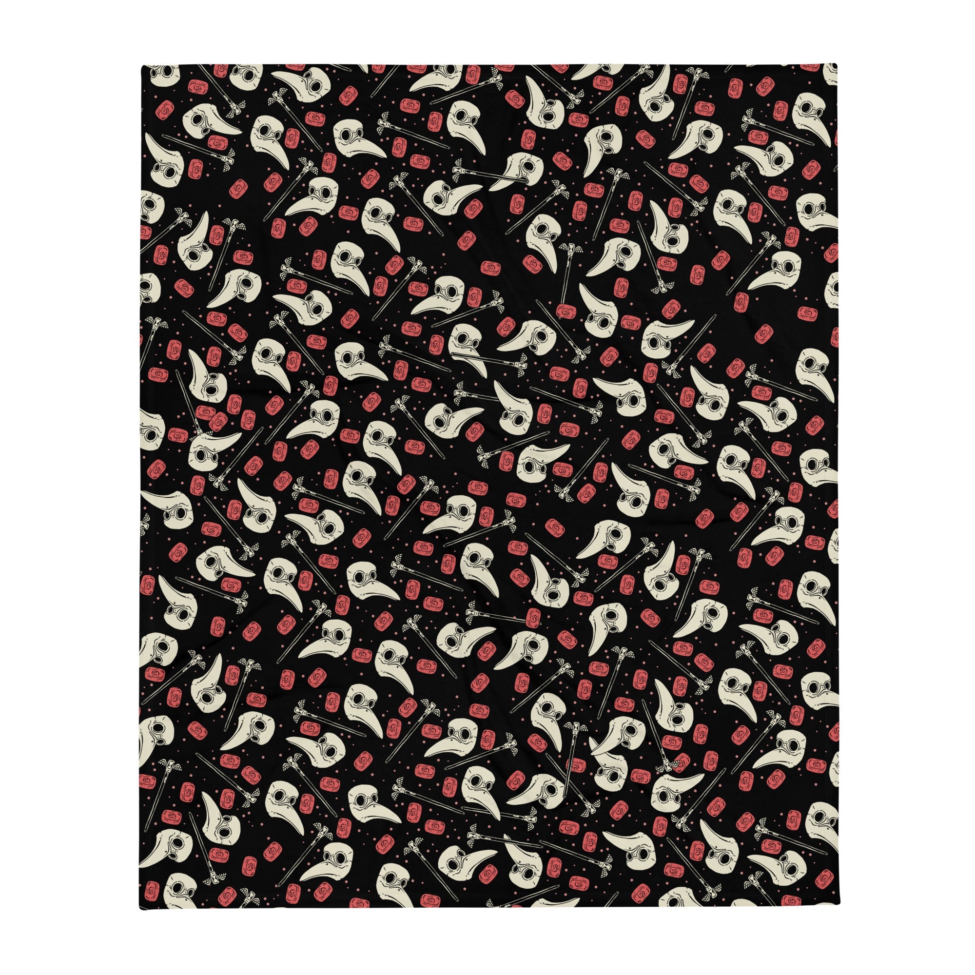 Murder Apparel Plague Doctor Throw Blanket