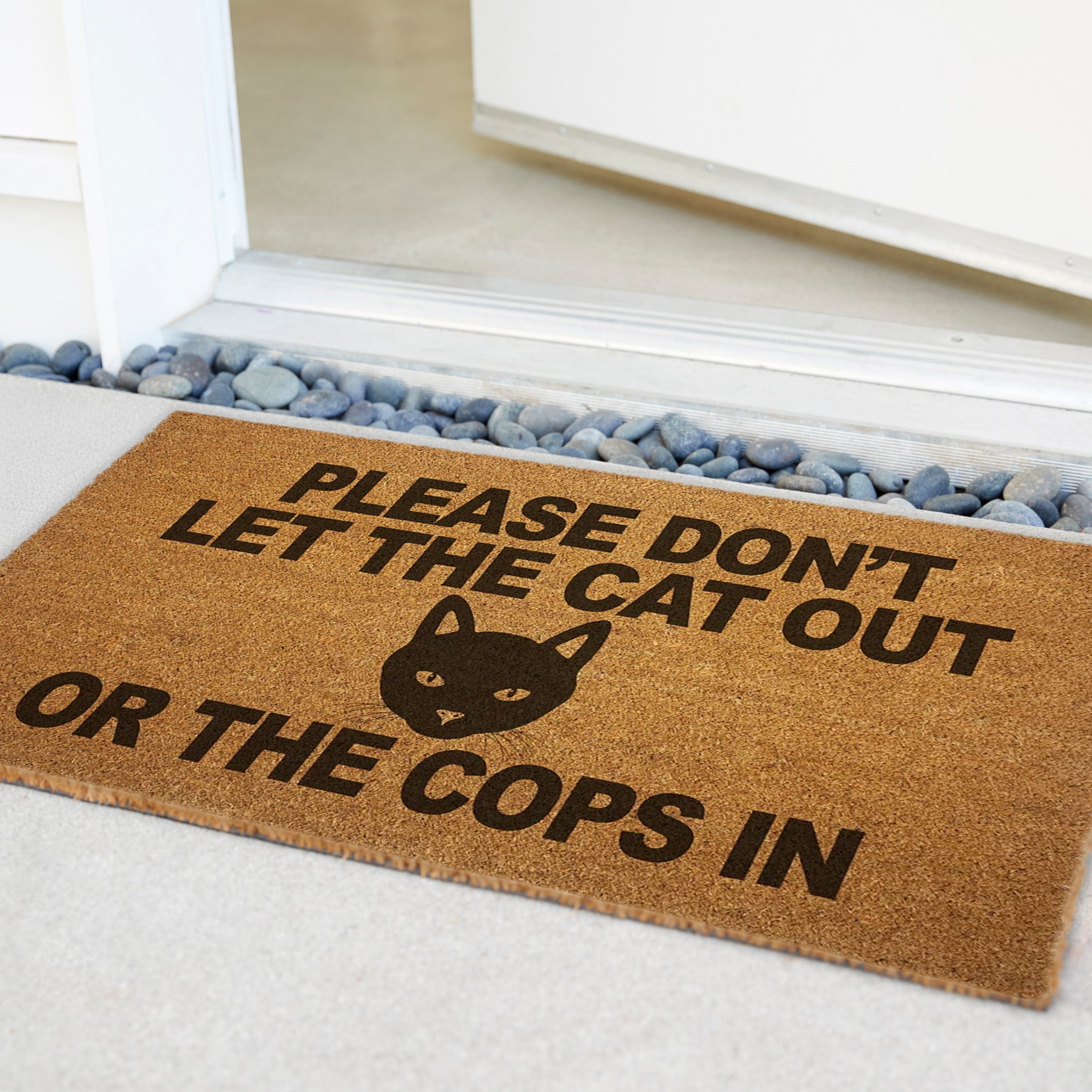 Original Underground Please Don't Let the Cat Out or the Cops In Door Mat