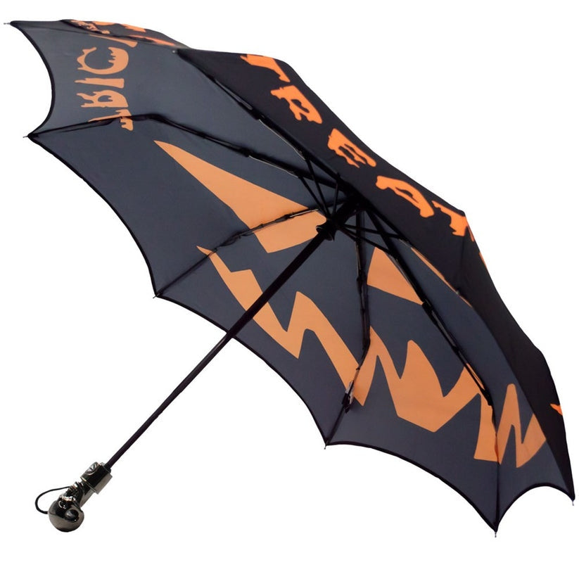 Kreepsville 666 Skull Handle Jackolantern Umbrella