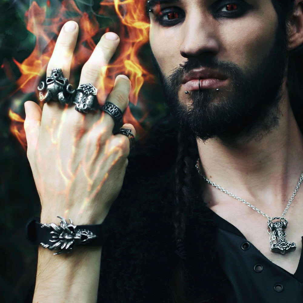 Alchemy Gothic Runeband Nordic Runes Ring R173