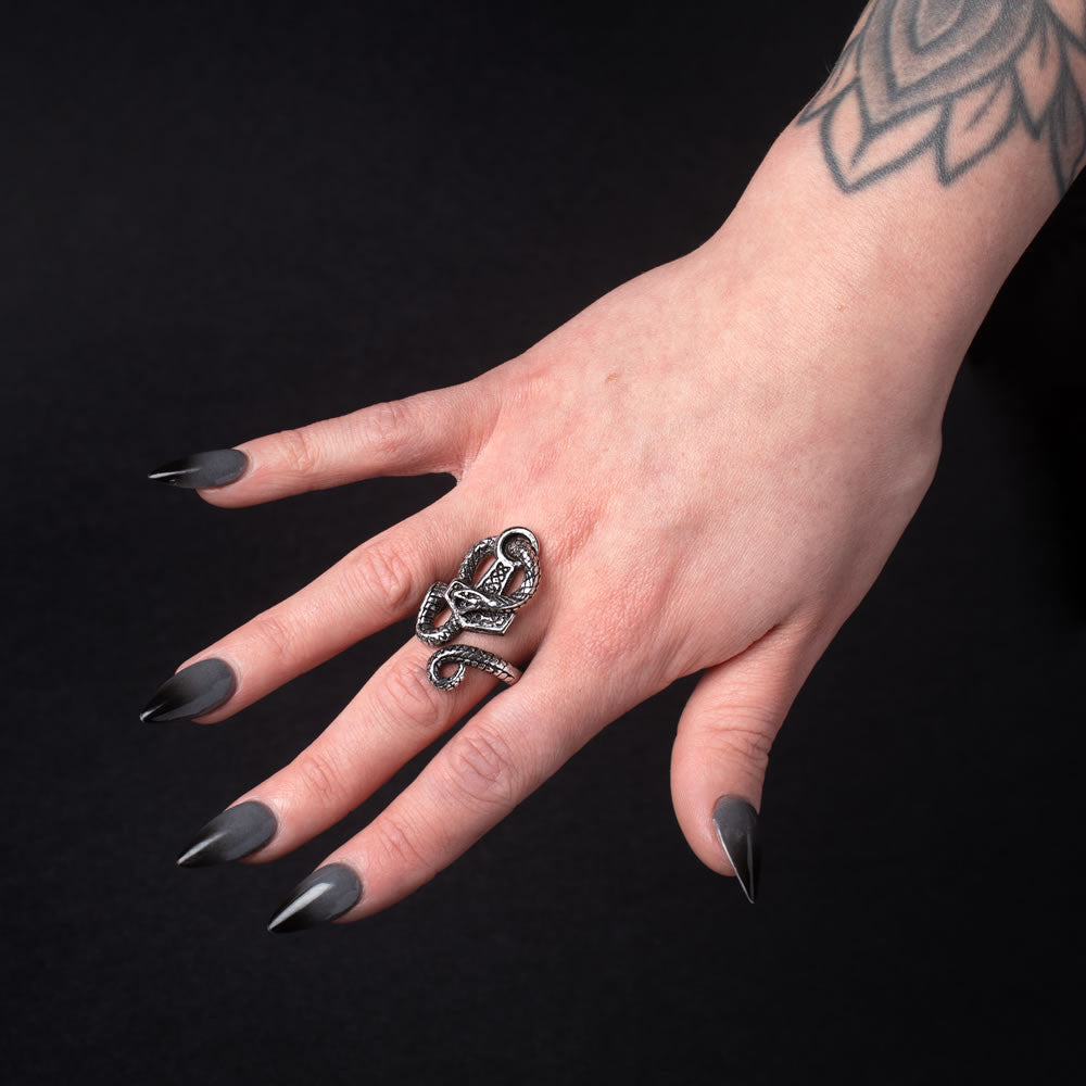 Alchemy Gothic Bane of Thor Snake Adjustable Ring R257