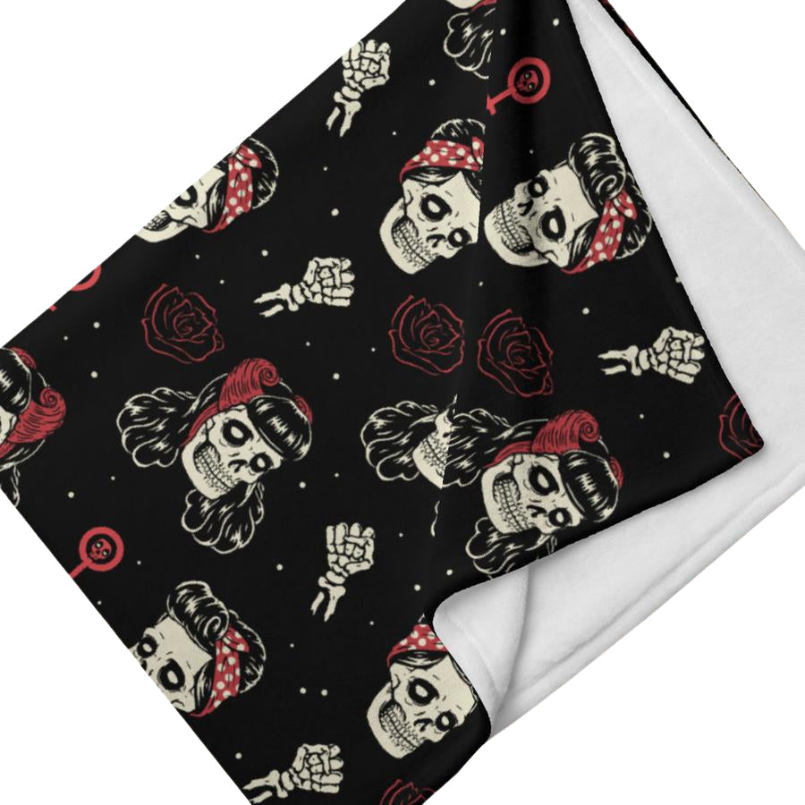 Murder Apparel Undead Rosie Riveter Throw Blanket