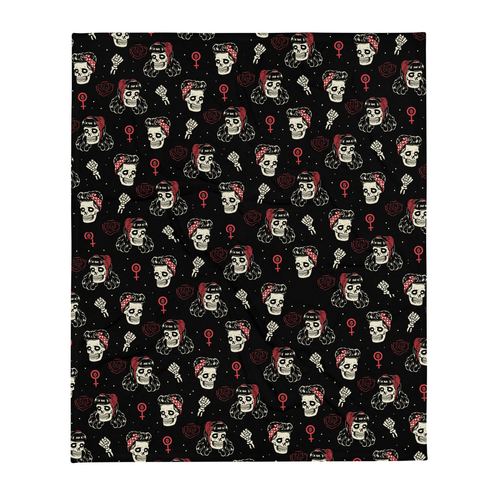 Murder Apparel Undead Rosie Riveter Throw Blanket