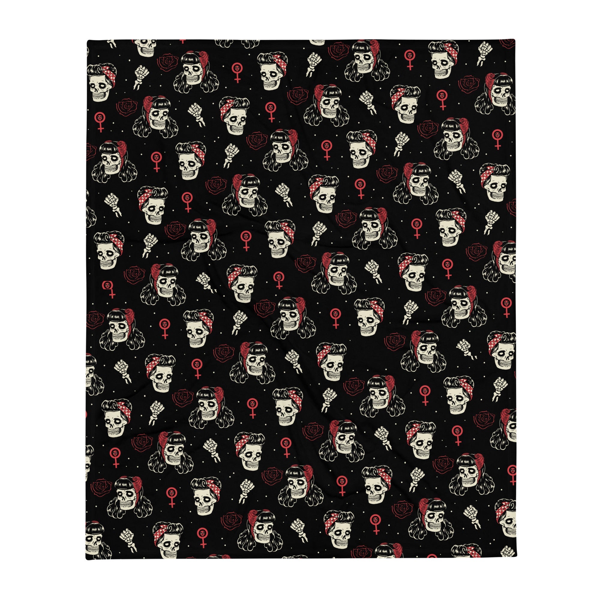 Murder Apparel Undead Rosie Riveter Throw Blanket