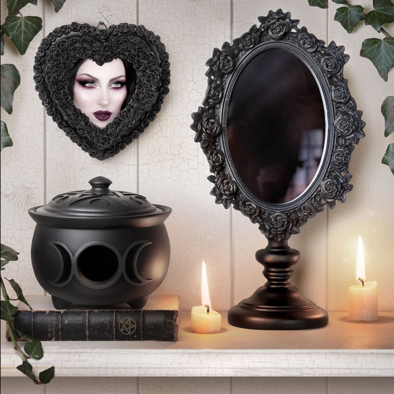 Alchemy Gothic Black Rose Dressing Table Mirror SA20