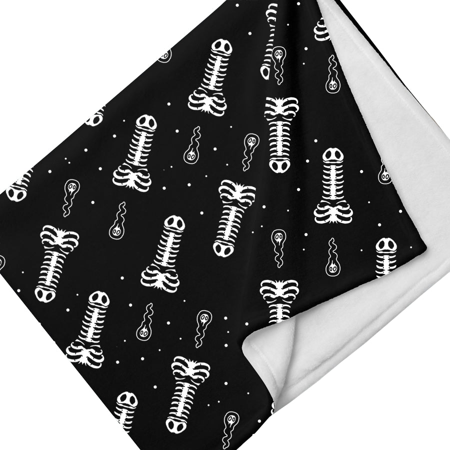 Murder Apparel Skeleton Penis Boner Blanket