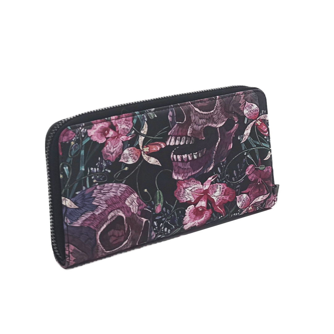 Original Underground Skulls and Flowers Clutch Wallet