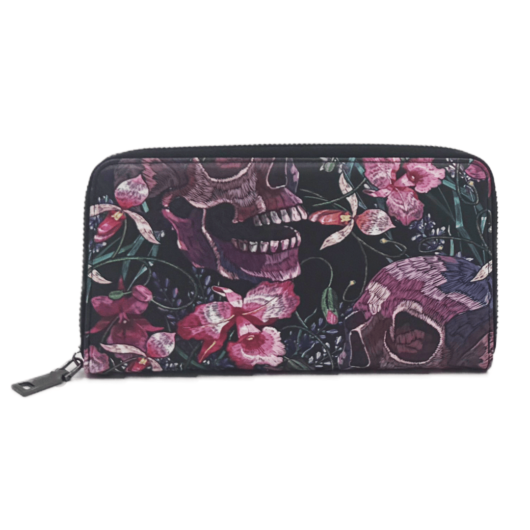 Original Underground Skulls and Flowers Clutch Wallet