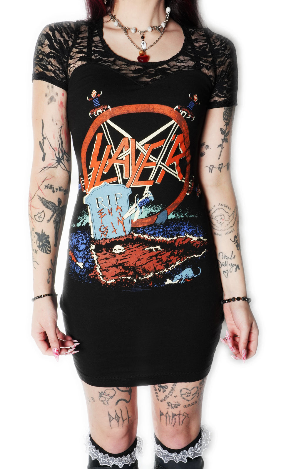 Vera's Eyecandy Slayer Lace Metal Dress
