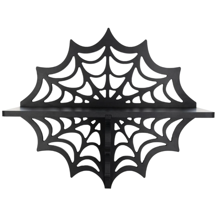 Kreepsville 666 Spiderweb Black Wall Shelf