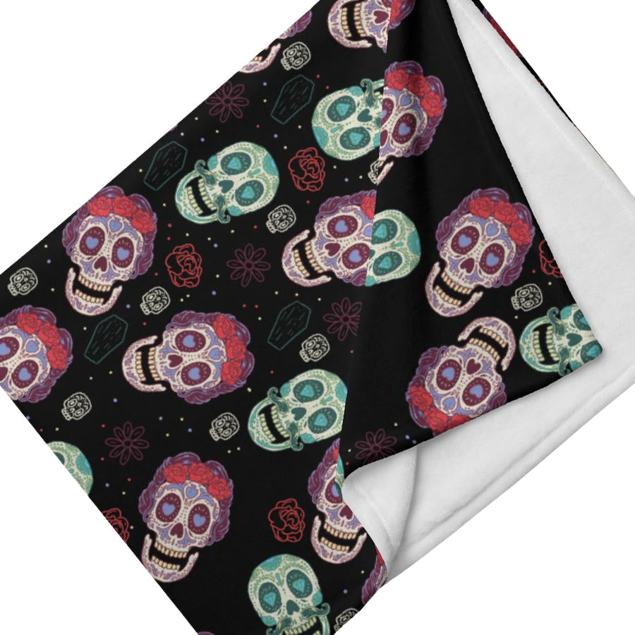 Murder Apparel Sugar Skulls Throw Blanket