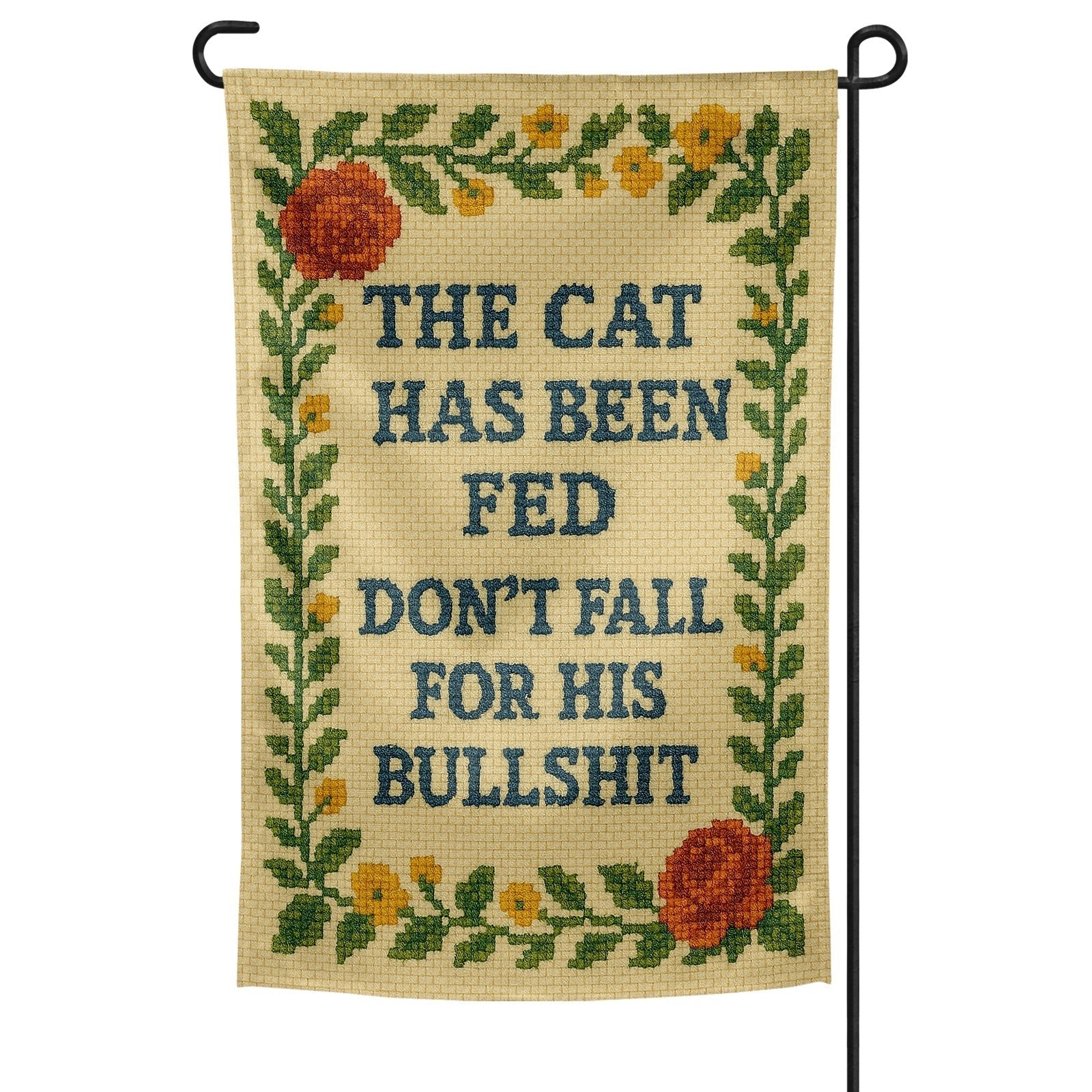 Original Underground The Cat Has Been Fed Garden Flag