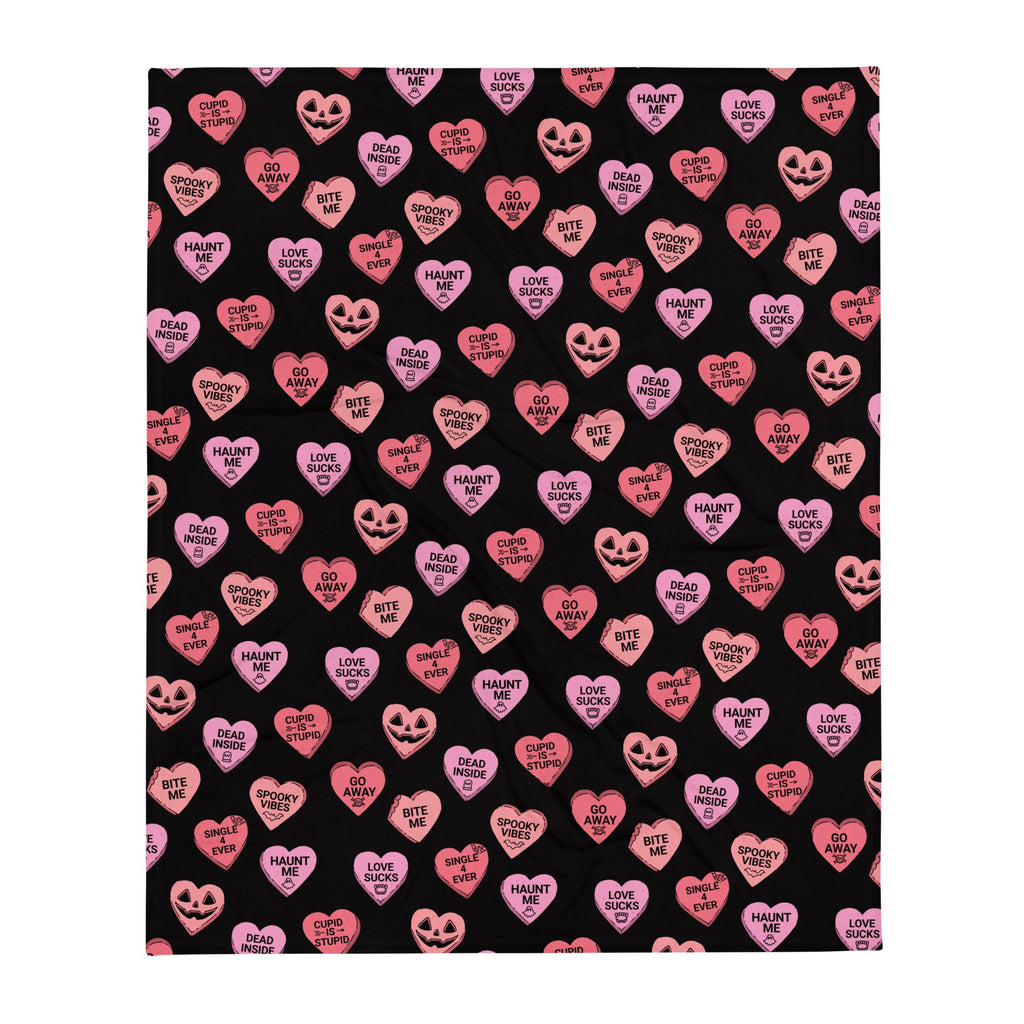 Murder Apparel Candy Hearts Throw Blanket