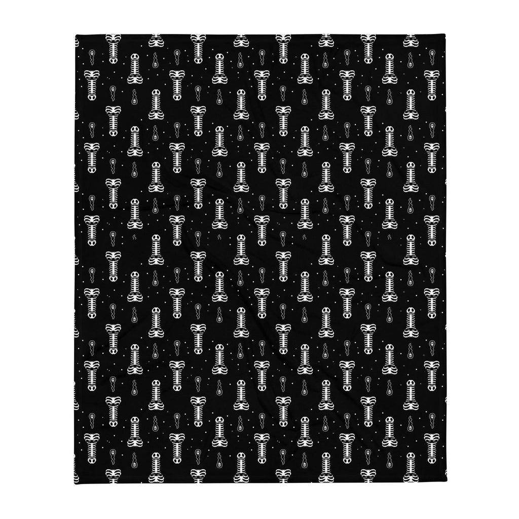 Murder Apparel Skeleton Penis Boner Blanket
