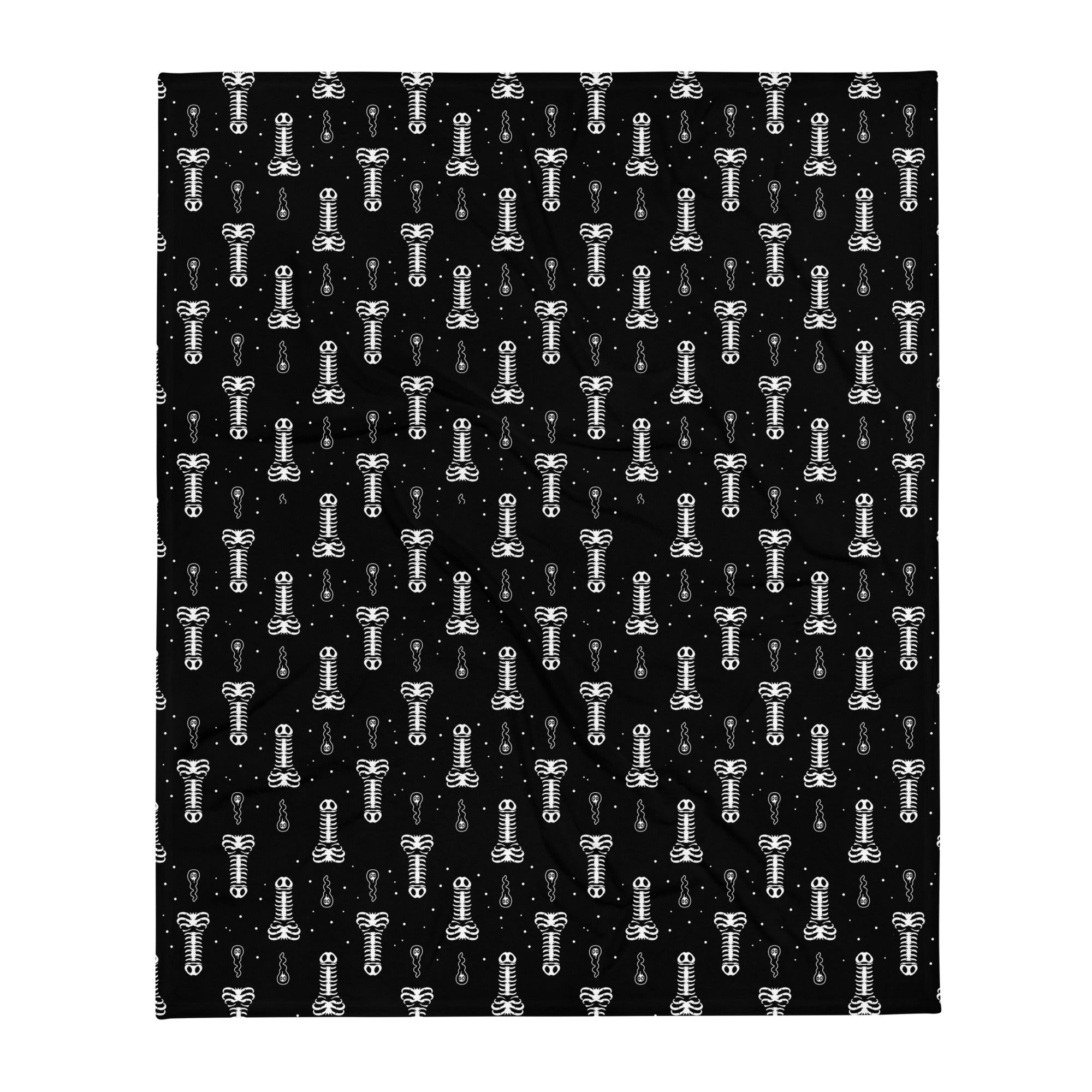 Murder Apparel Skeleton Penis Boner Blanket