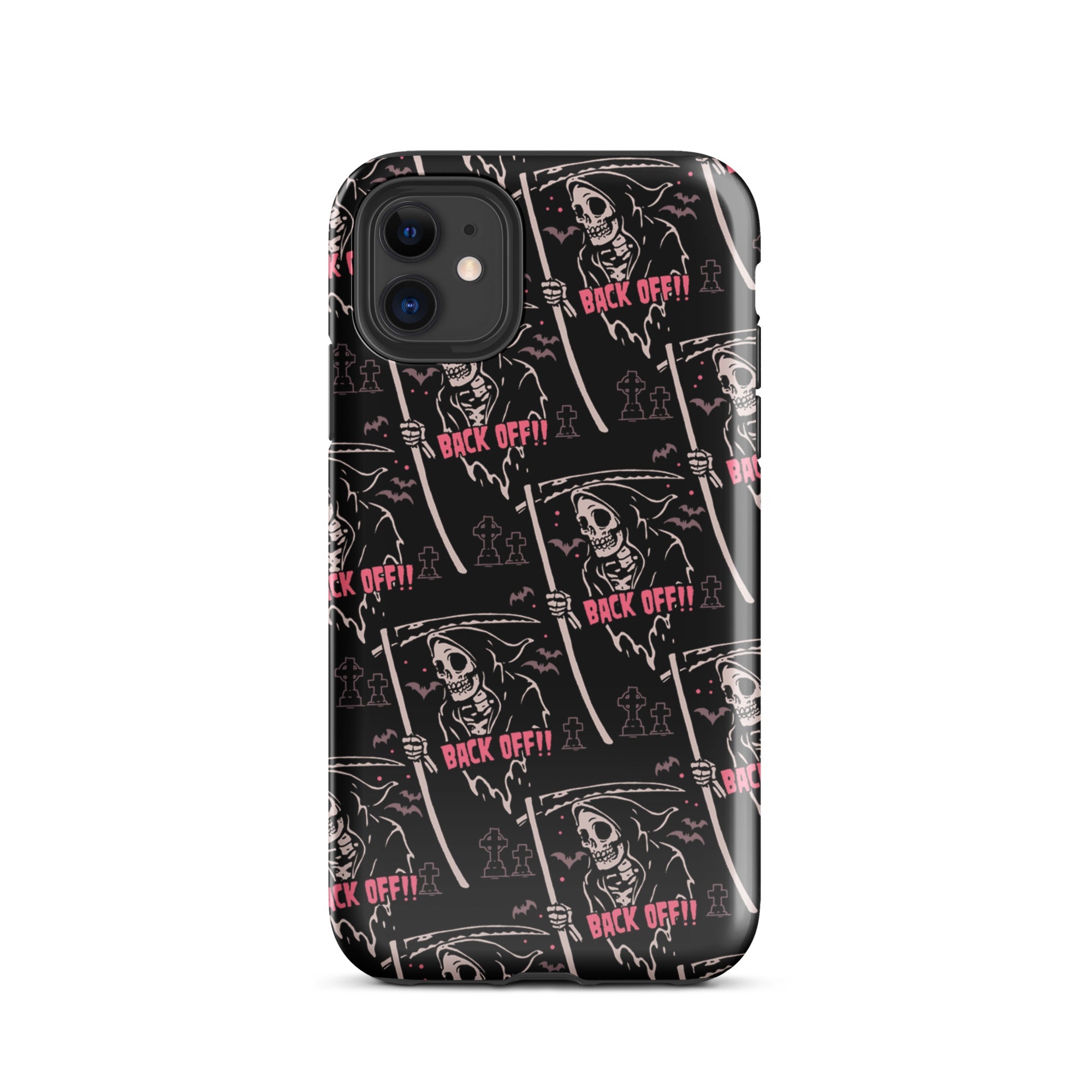 Murder Apparel Grim Reaper Back Off iPhone Case