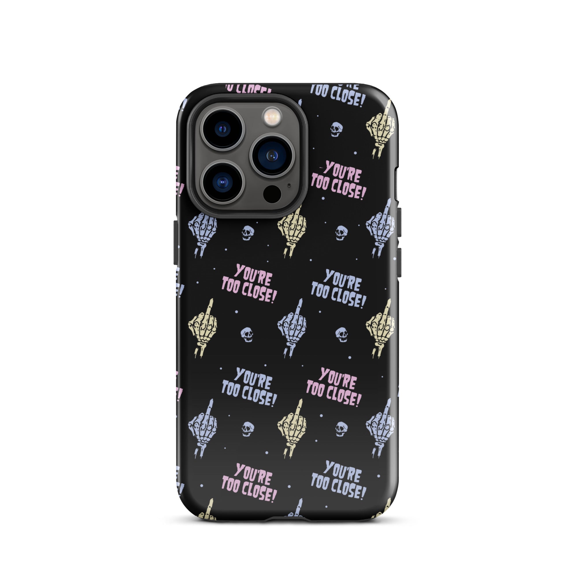 Murder Apparel You're Too Close iPhone Case