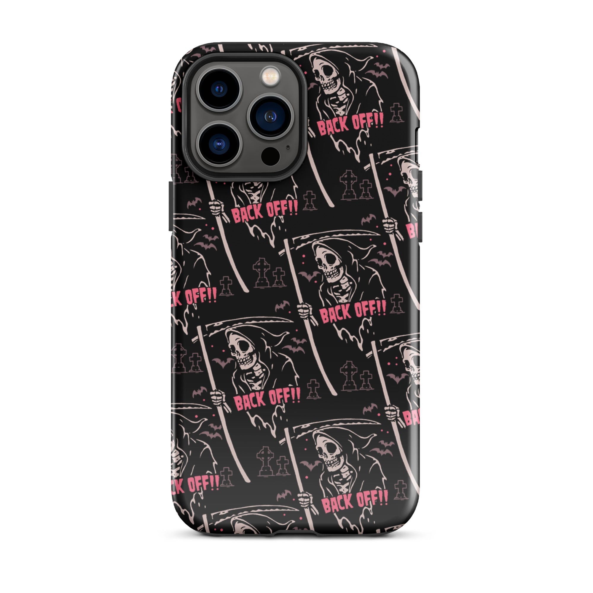 Murder Apparel Grim Reaper Back Off iPhone Case