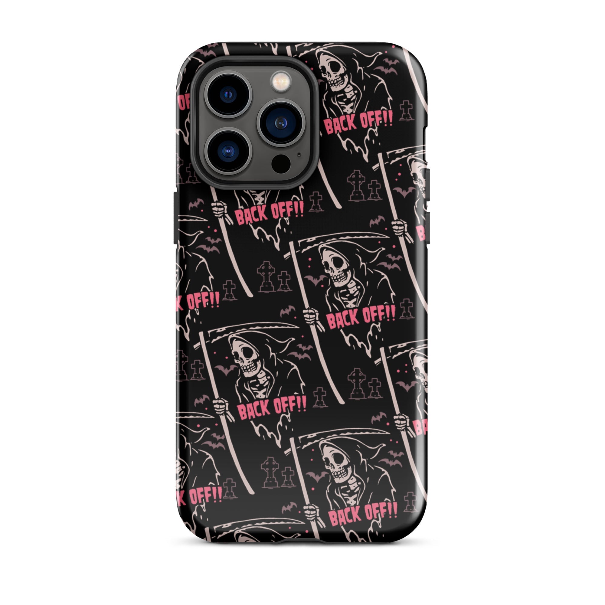 Murder Apparel Grim Reaper Back Off iPhone Case