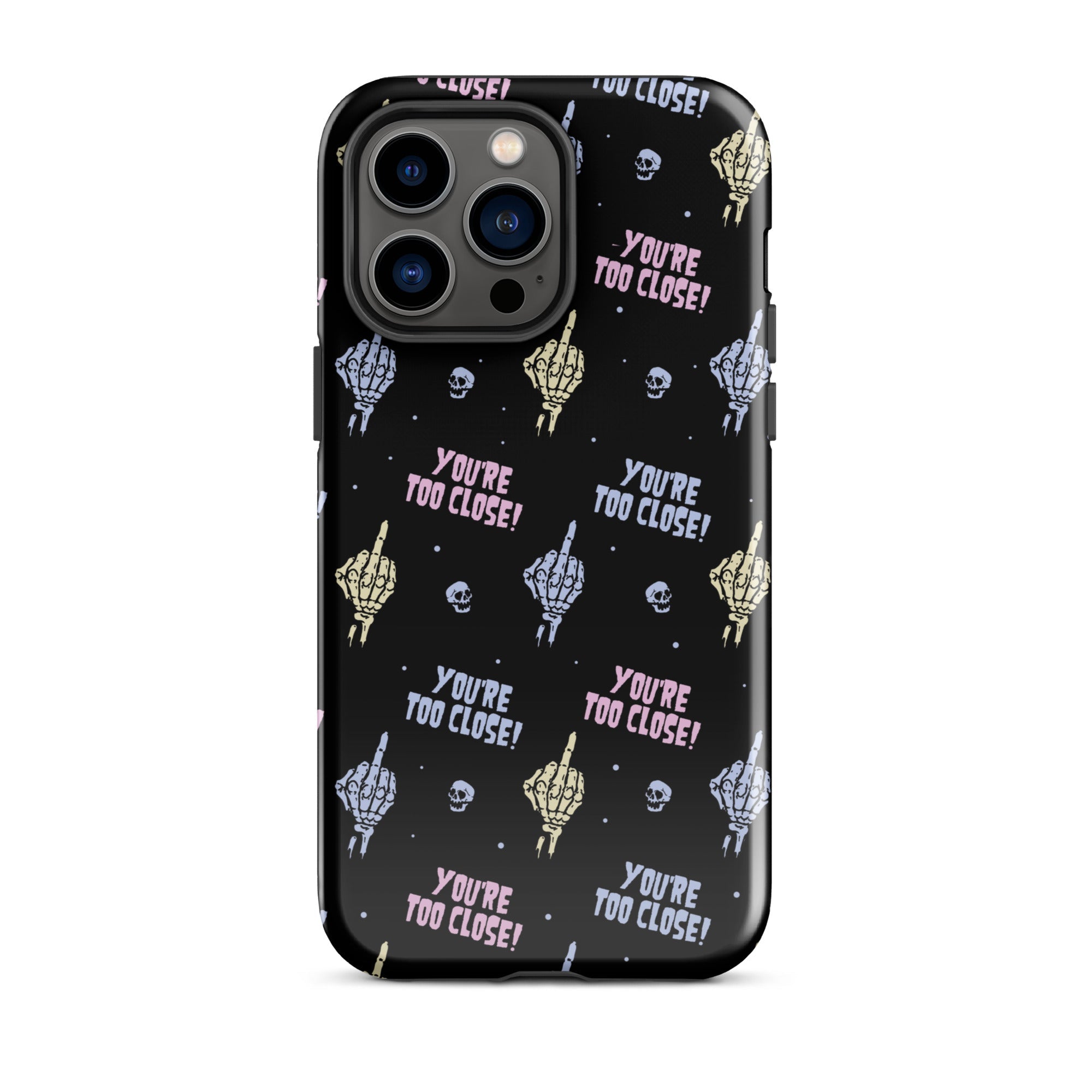 Murder Apparel You're Too Close iPhone Case