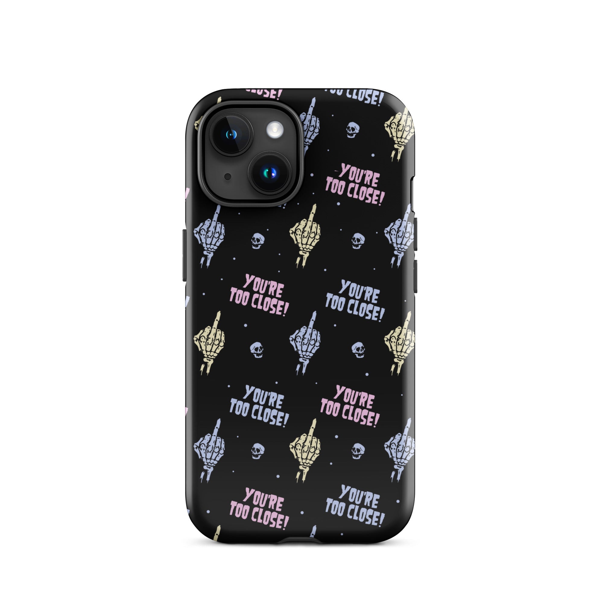 Murder Apparel You're Too Close iPhone Case