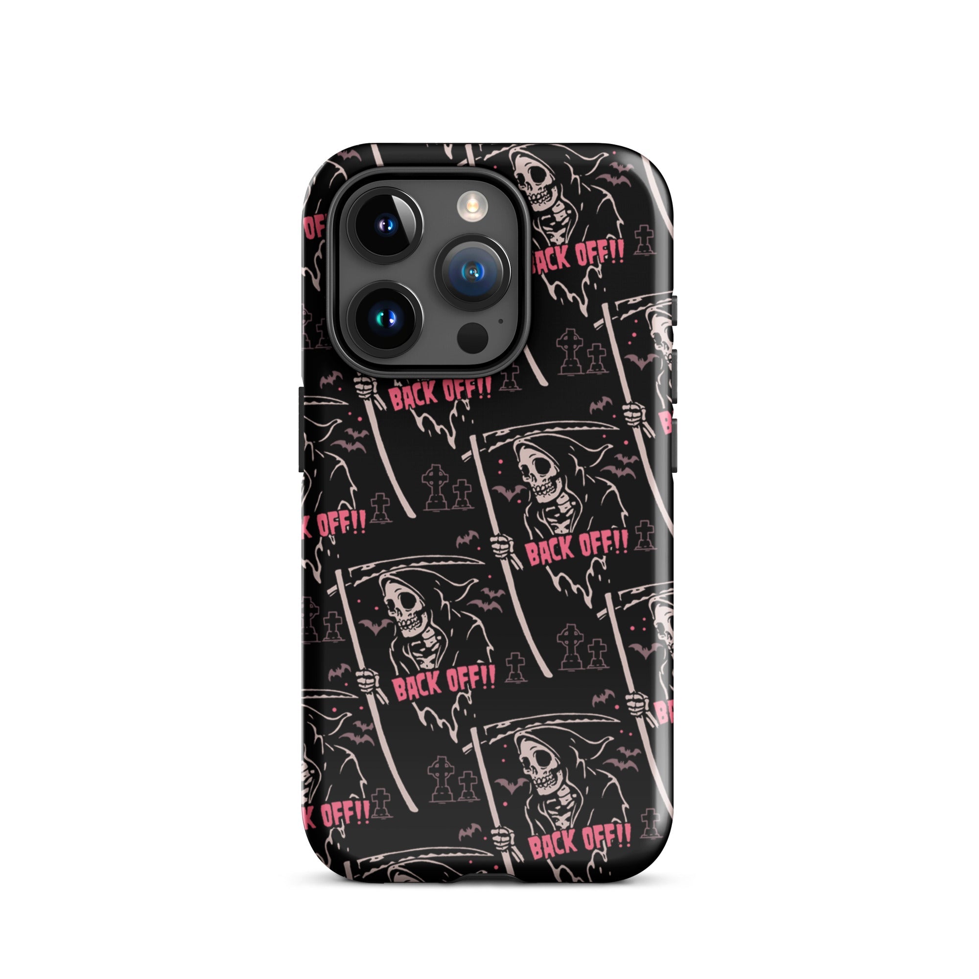 Murder Apparel Grim Reaper Back Off iPhone Case