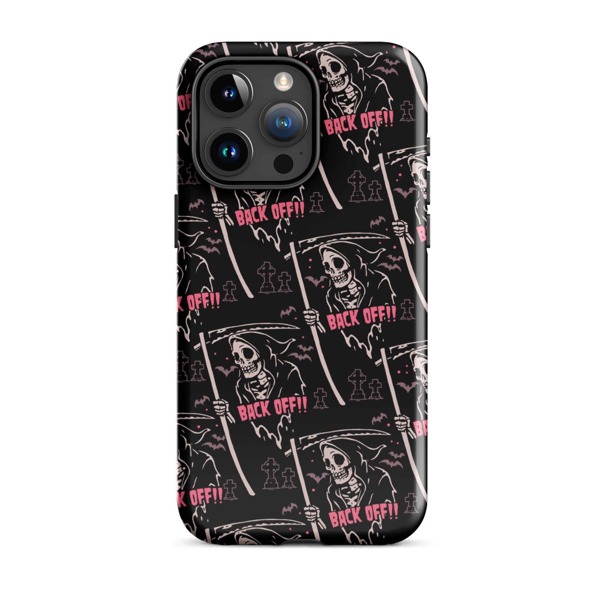 Murder Apparel Grim Reaper Back Off iPhone Case