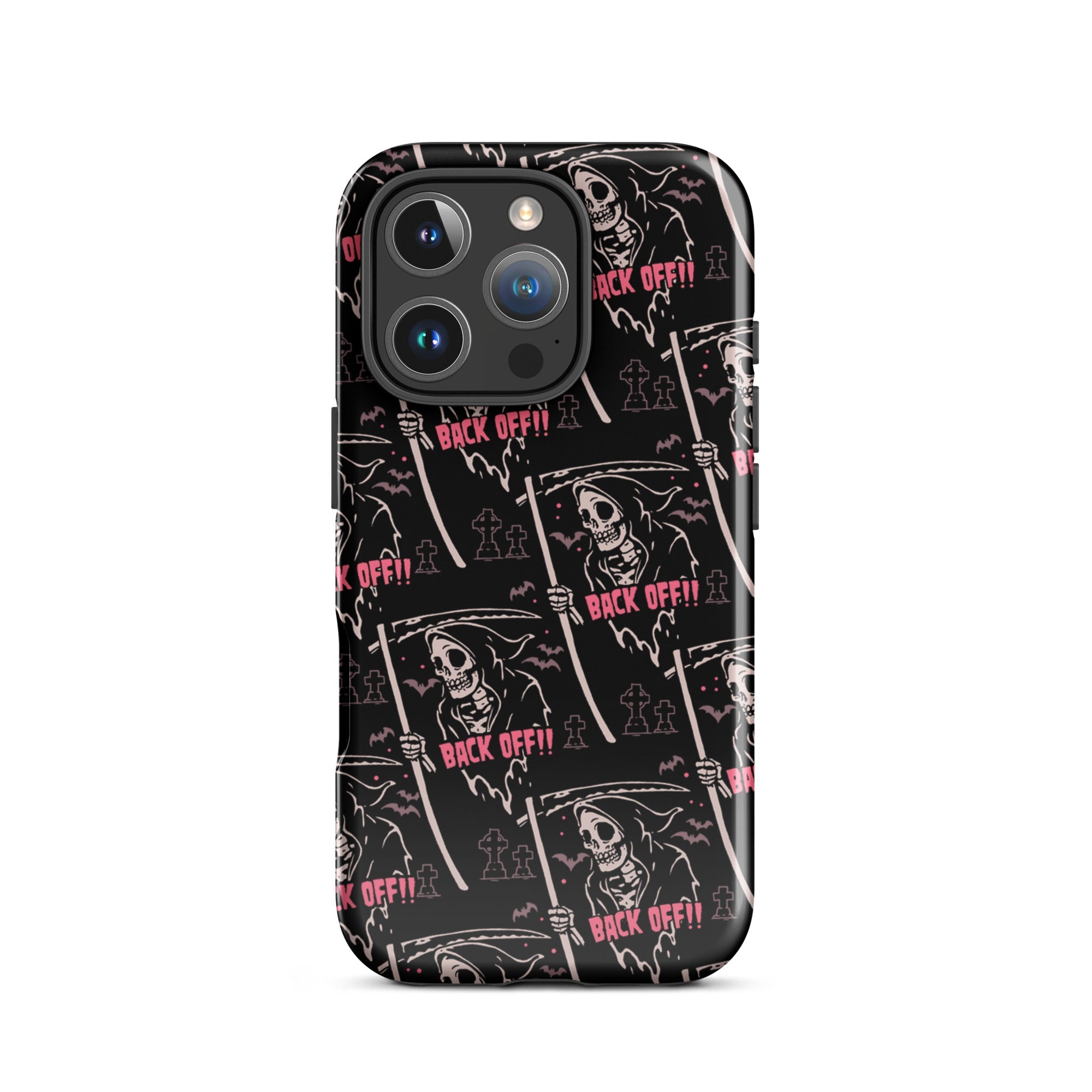 Murder Apparel Grim Reaper Back Off iPhone Case