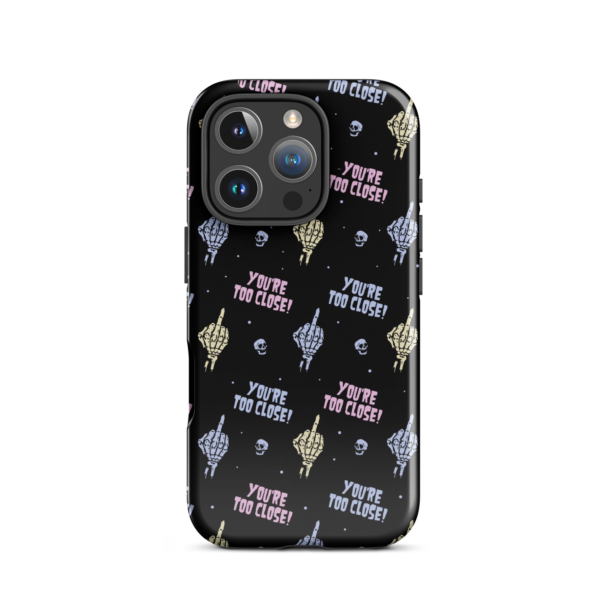 Murder Apparel You're Too Close iPhone Case