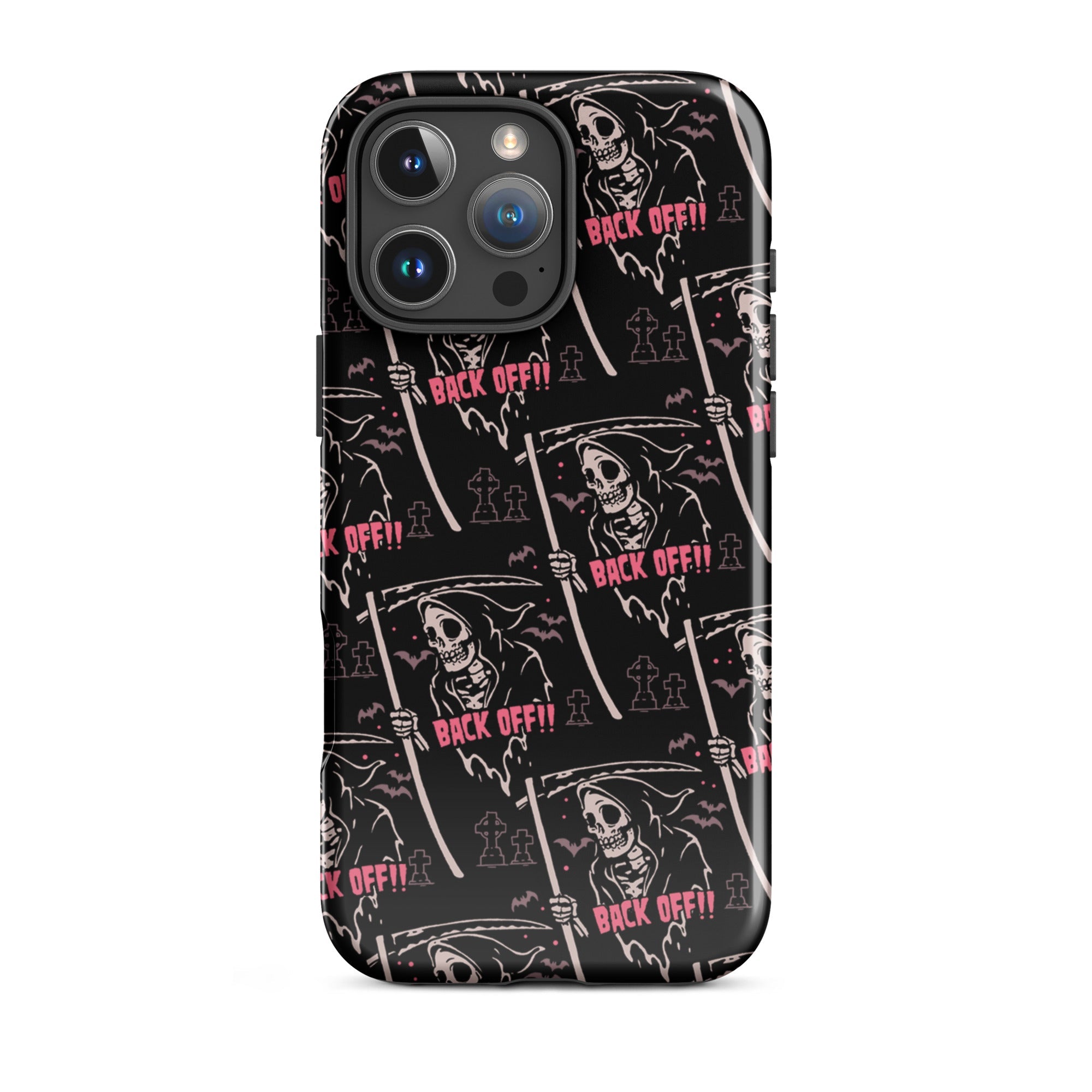 Murder Apparel Grim Reaper Back Off iPhone Case