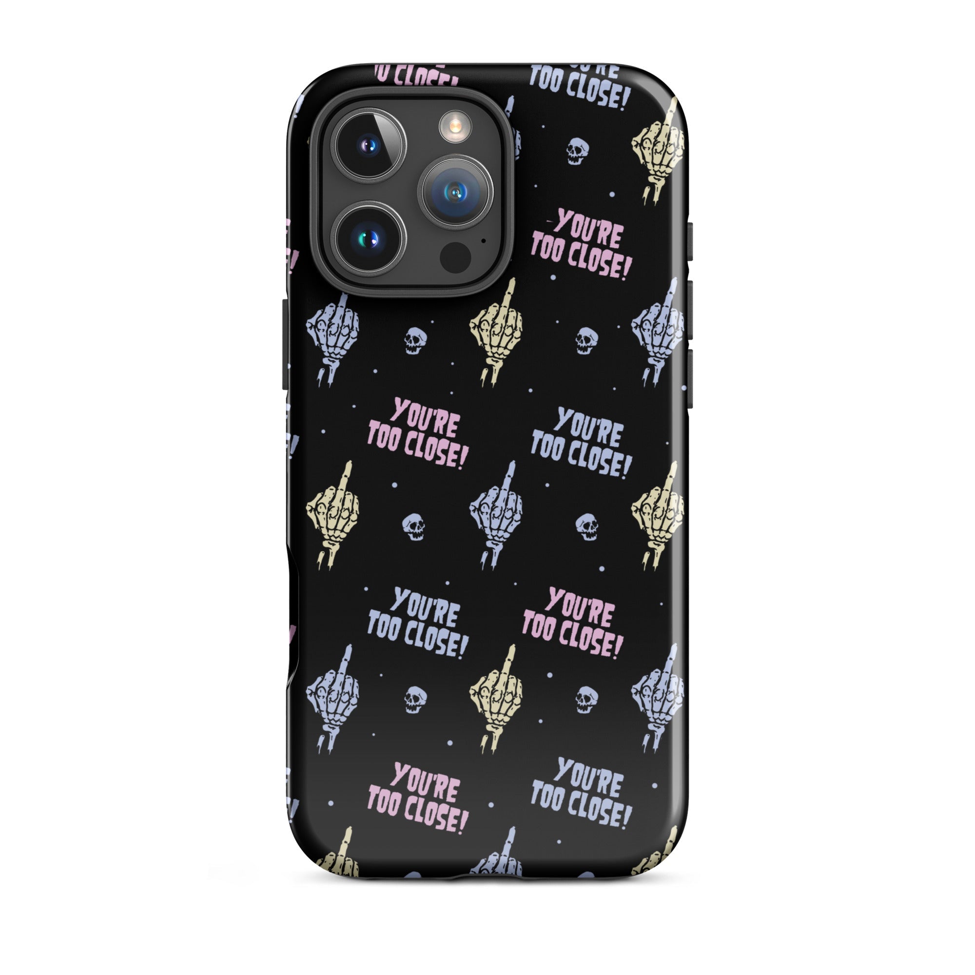 Murder Apparel You're Too Close iPhone Case