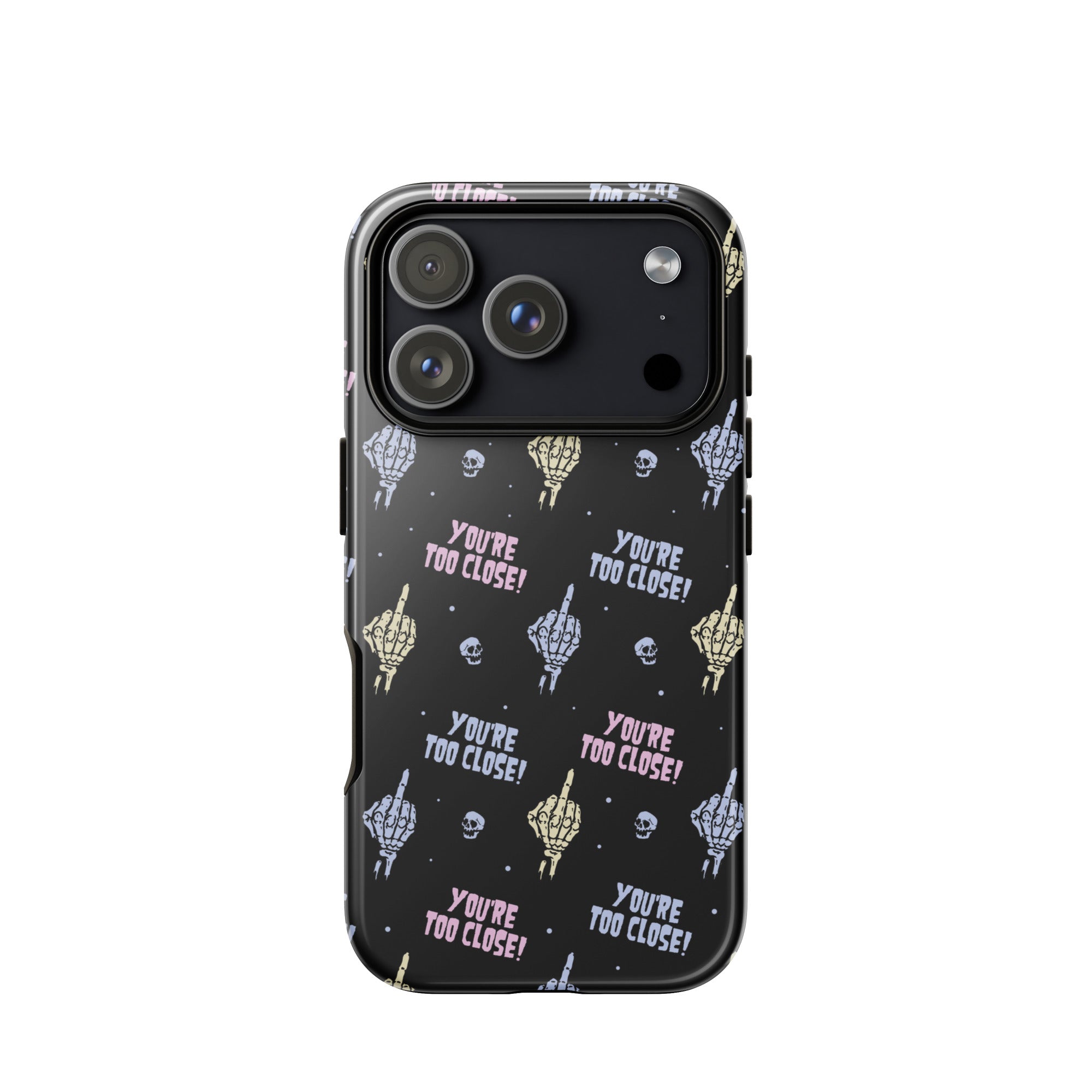 Murder Apparel You're Too Close iPhone Case