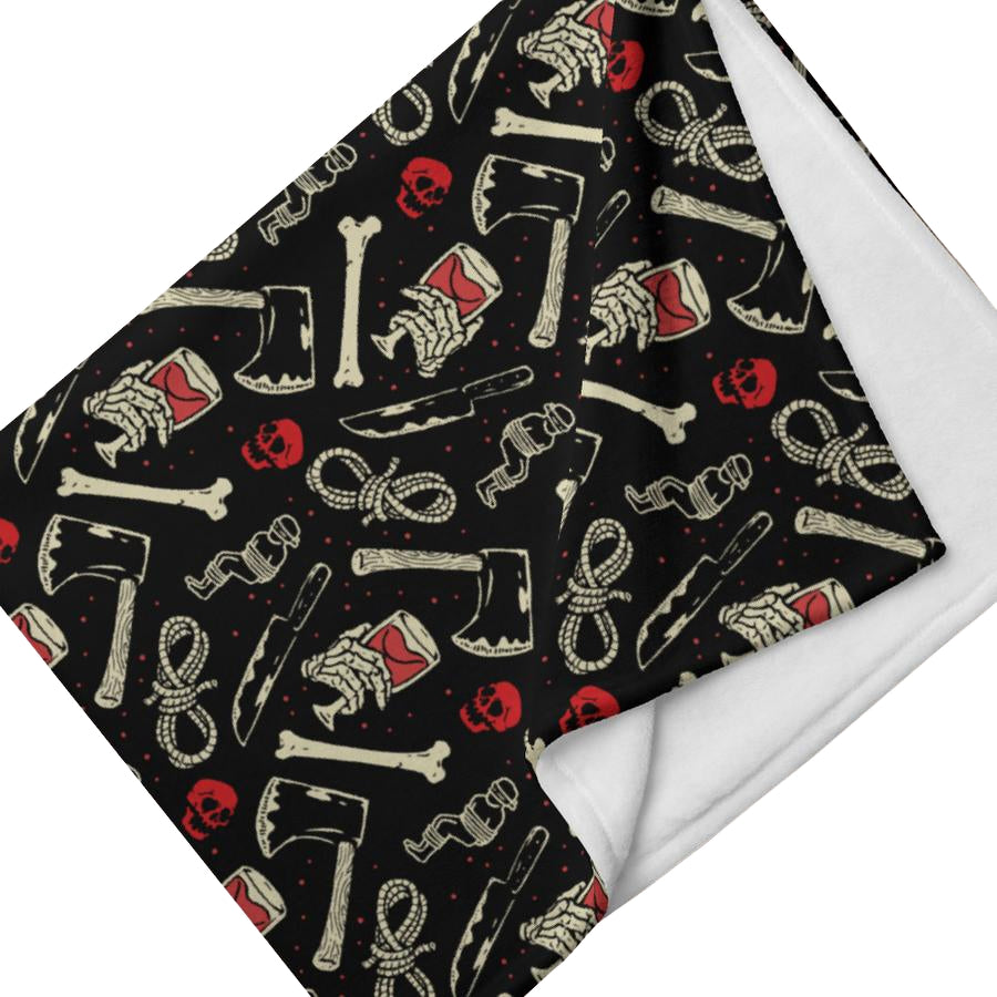 Murder Apparel True Crime And Wine Throw Blanket