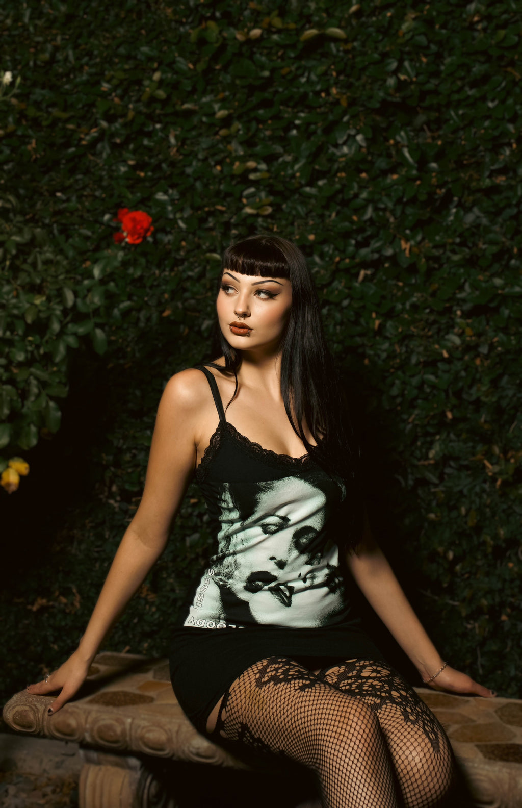 Vera's Eyecandy Type O' Negative Lace Strap Metal Dress