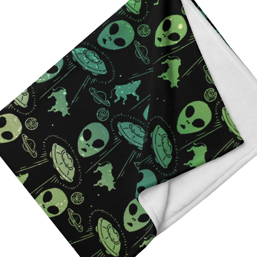 Murder Apparel UFOs and Aliens Throw Blanket