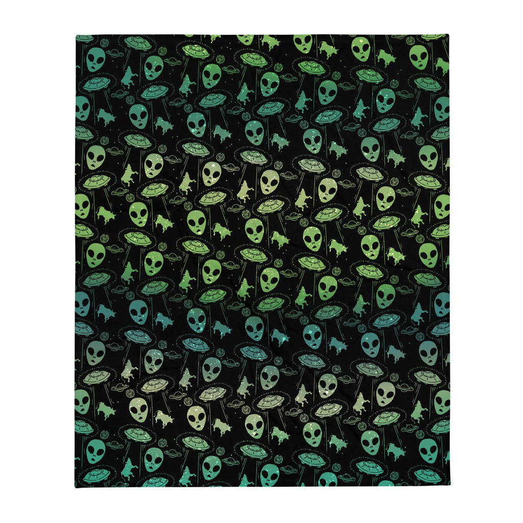 Murder Apparel UFOs and Aliens Throw Blanket