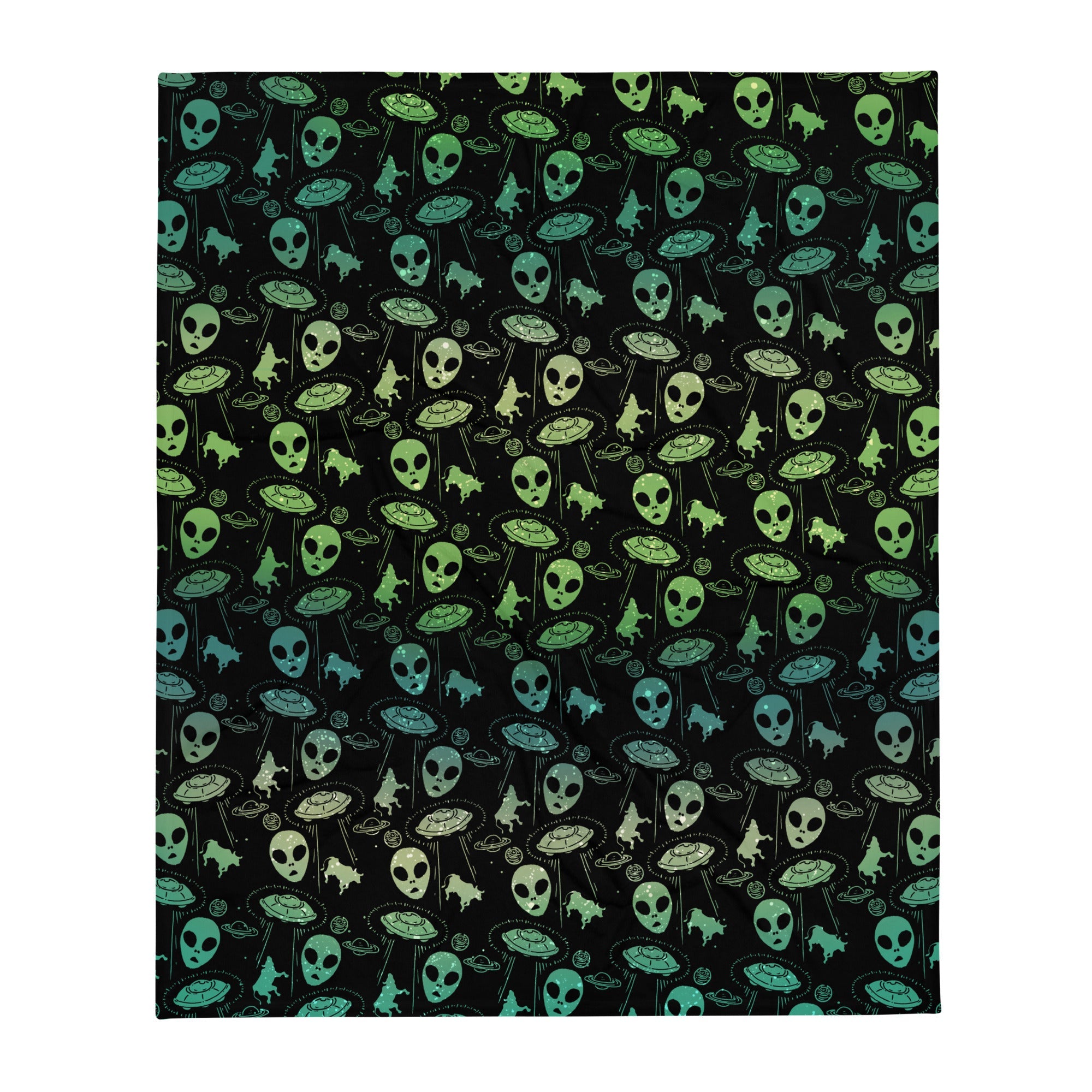 Murder Apparel UFOs and Aliens Throw Blanket