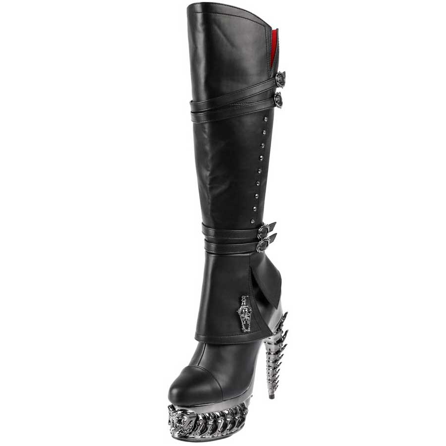 Hades + Alchemy UNDERTAKER Black Knee High Boots 5" Heel 6-12