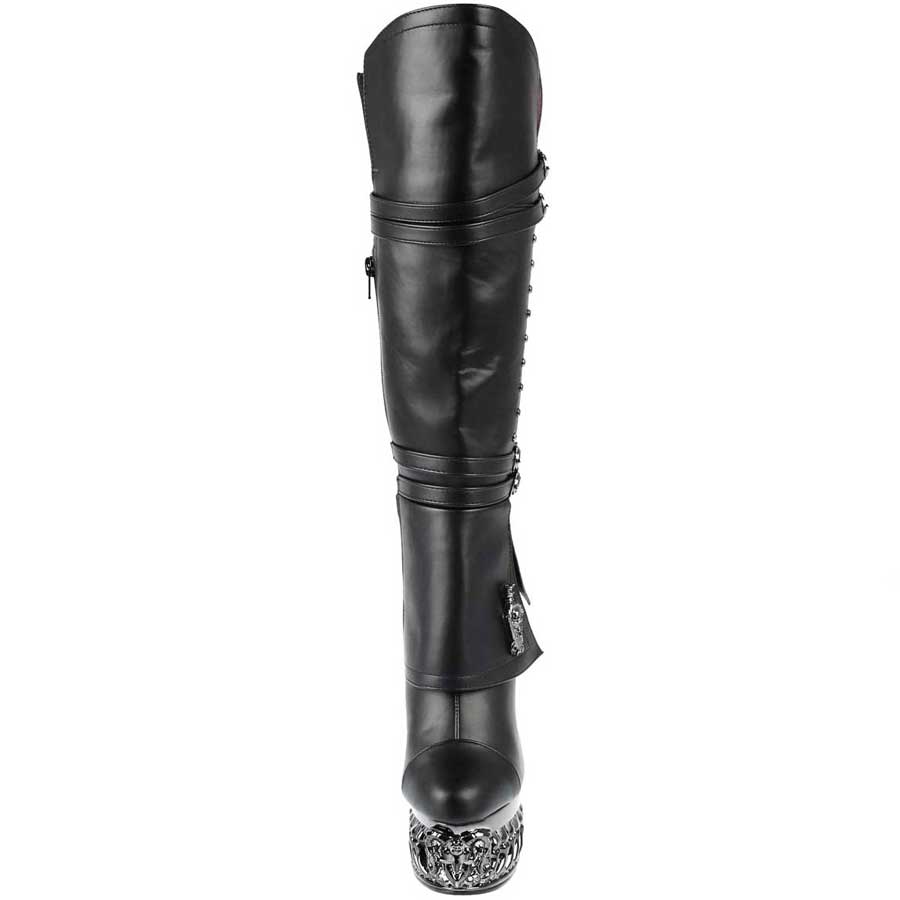 Hades + Alchemy UNDERTAKER Black Knee High Boots 5" Heel 6-12
