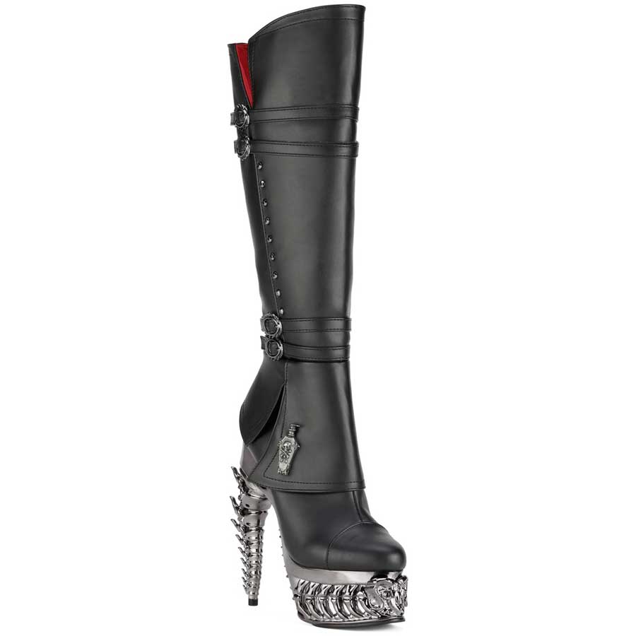 Hades + Alchemy UNDERTAKER Black Knee High Boots 5" Heel 6-12