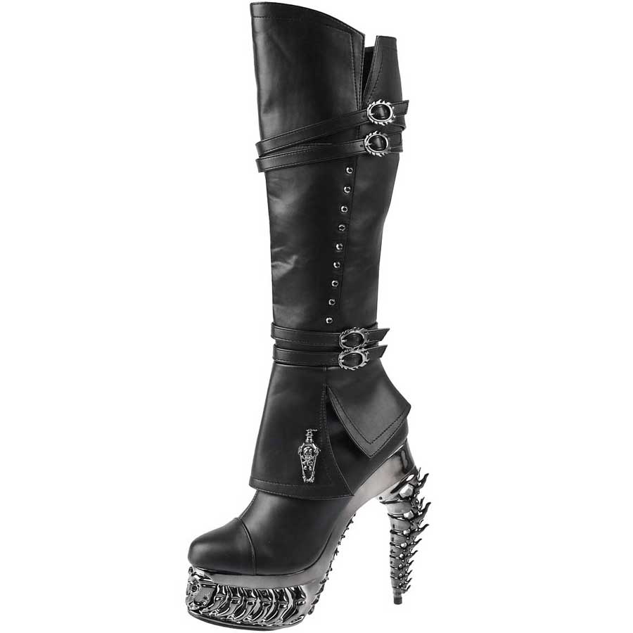 Hades + Alchemy UNDERTAKER Black Knee High Boots 5" Heel 6-12