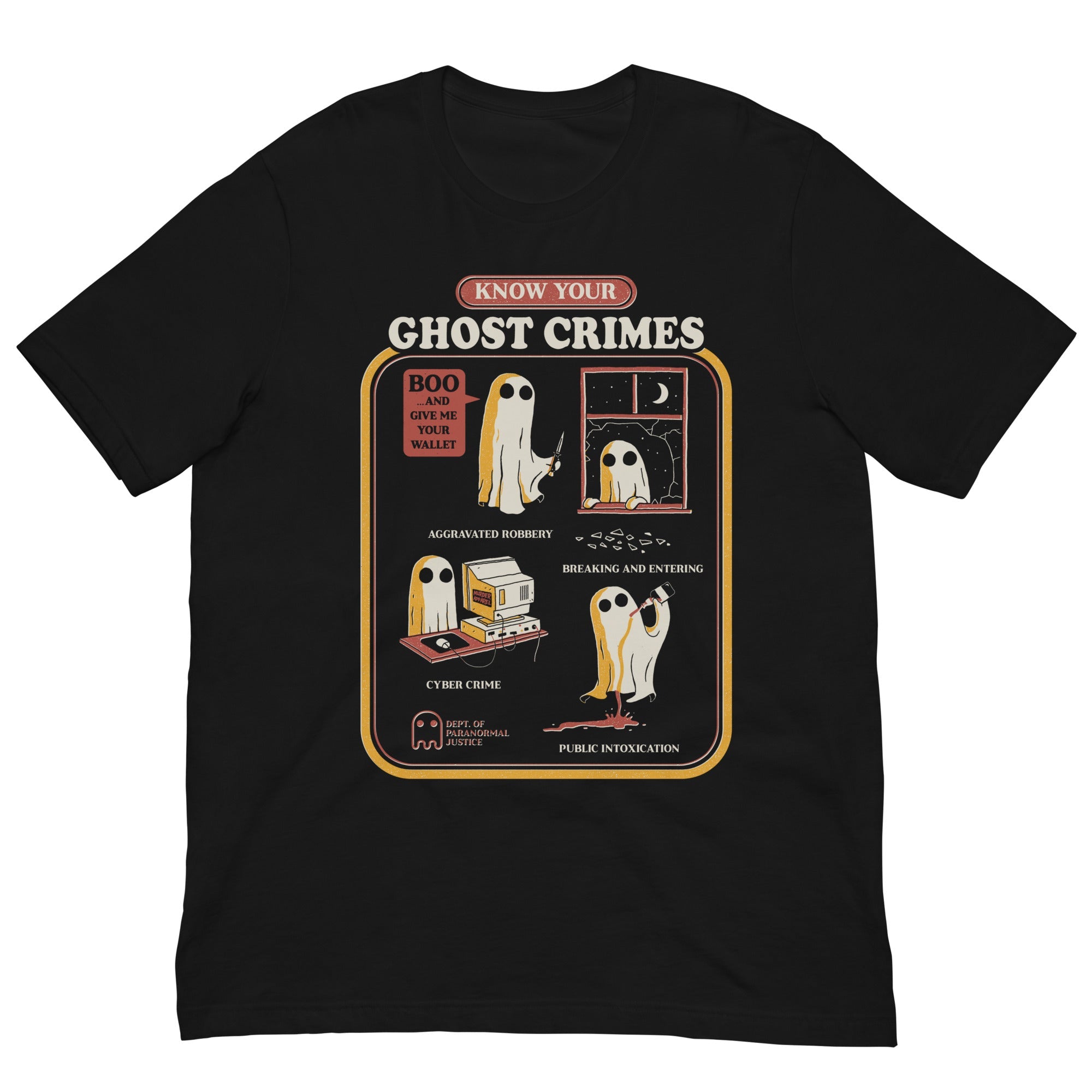 Murder Apparel Ghost Crimes Funny T-shirt