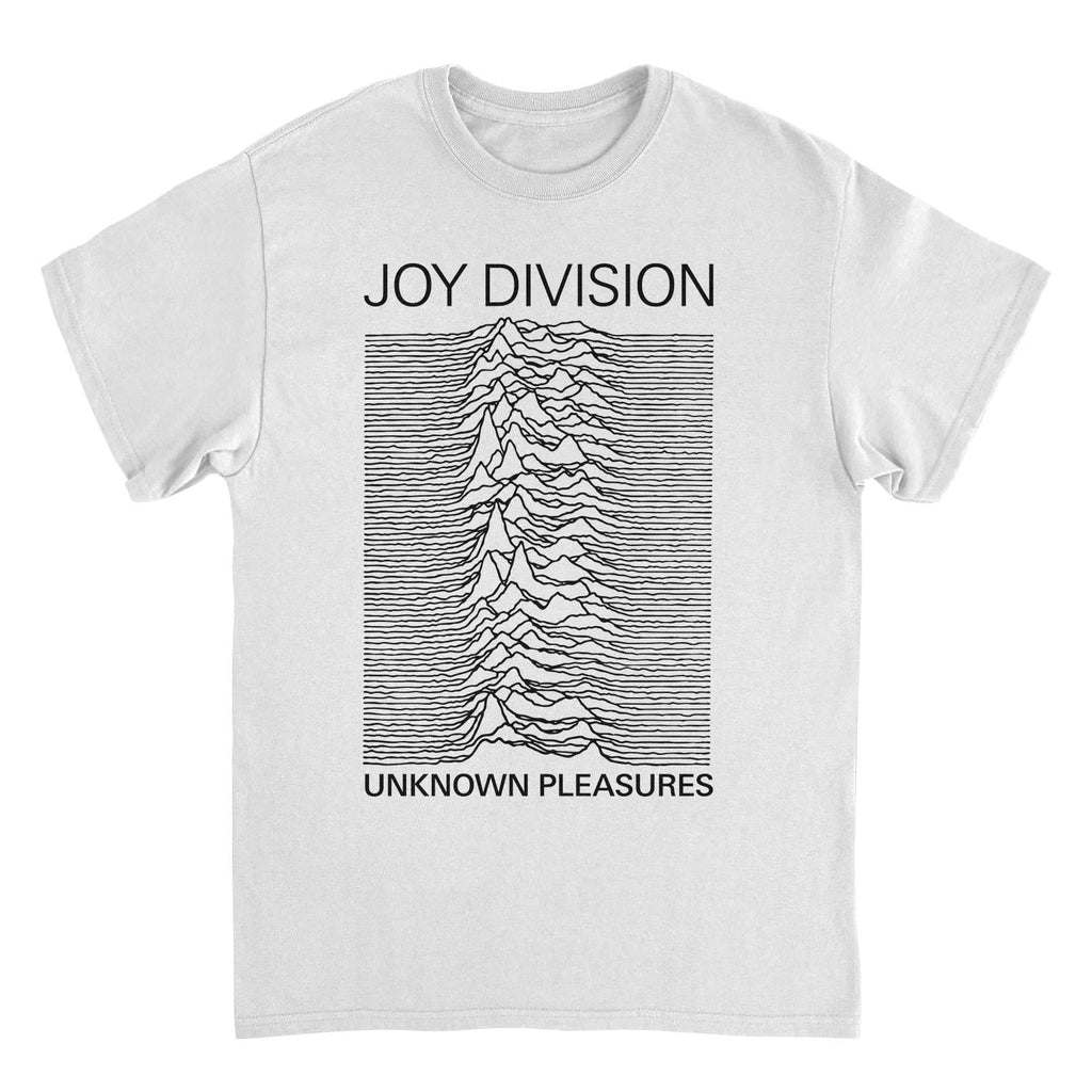 Joy Division White Unknown Pleasures Logo T-Shirt