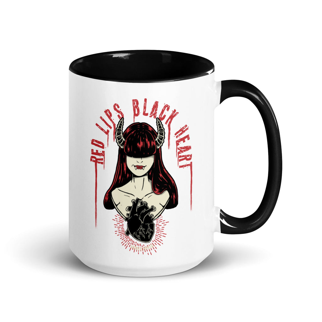 Murder Apparel Red Lips Black Heart Mug